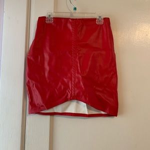 Pleather red skirt